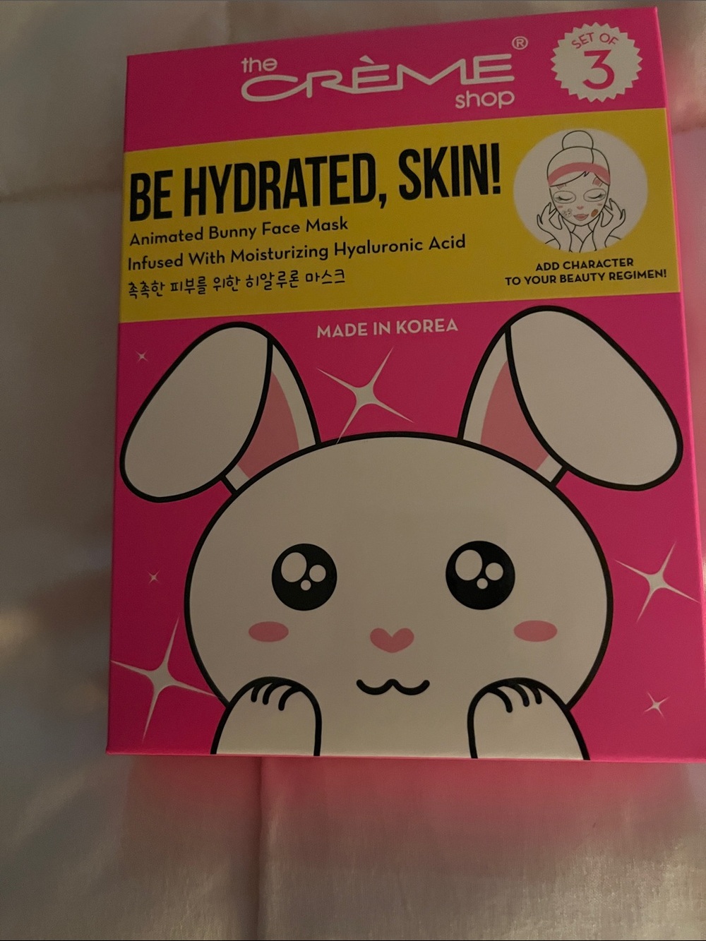 Crème Be Hydrated, Skin! Animated Bunny Face Mask - Pink